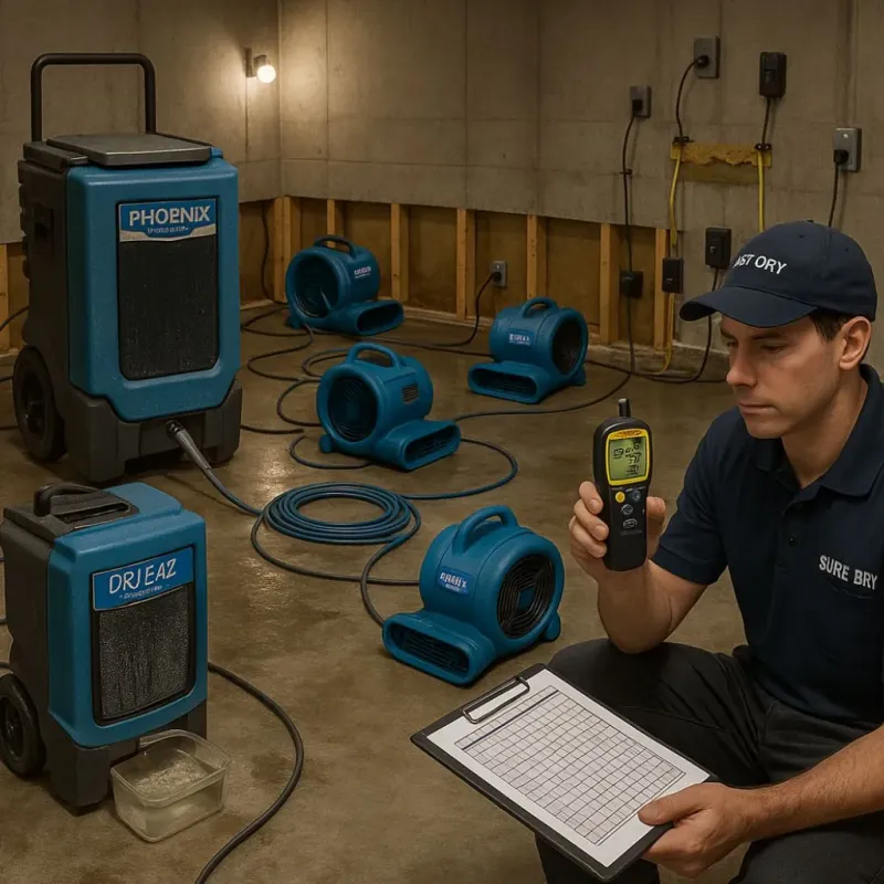 Structural Drying and Dehumidification process in Bushnell, FL